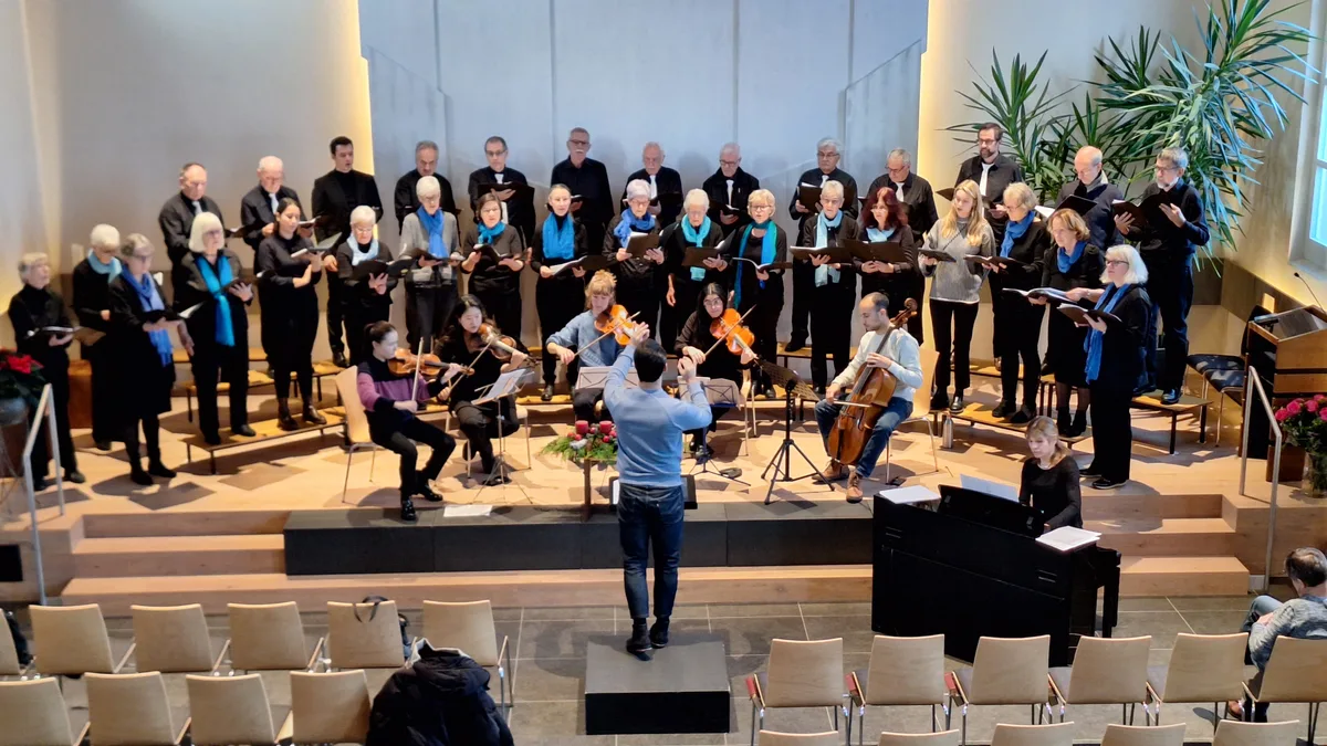 Konzertprobe João Martins, Chor und Orchester